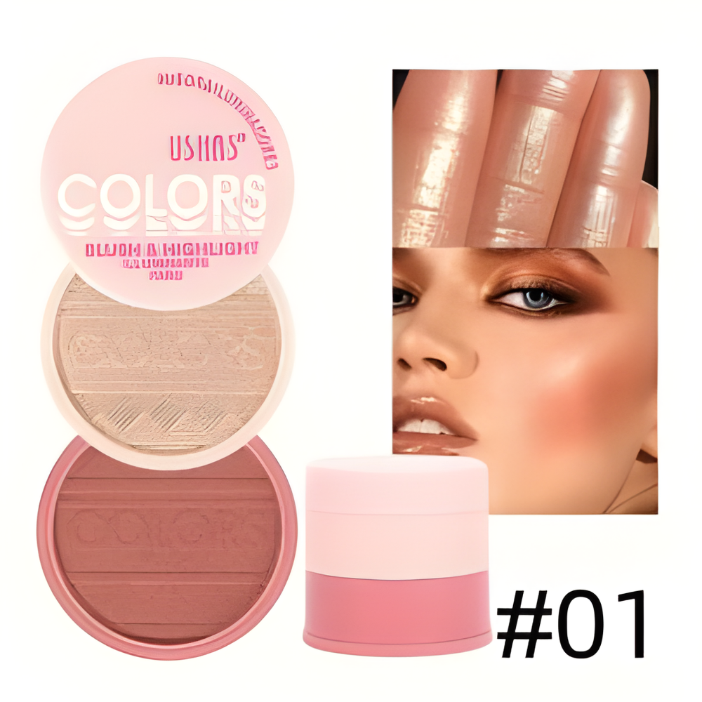 Blush si iluminator compact Ushas UF083 – culoare intensa si stralucire eleganta