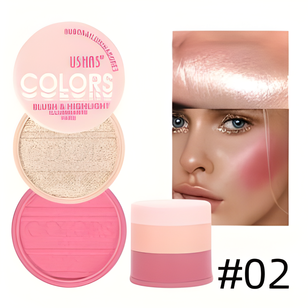 Blush si iluminator compact Ushas UF083 – culoare intensa si stralucire eleganta