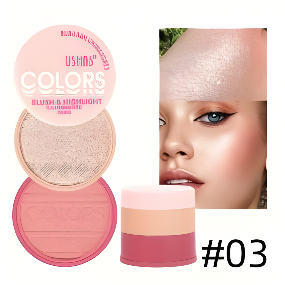 Blush si iluminator compact Ushas UF083 – culoare intensa si stralucire eleganta