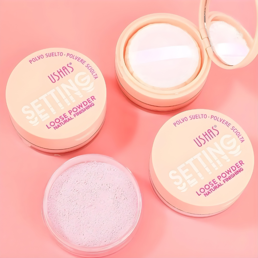 Pudra pulbere pentru fixare machiaj Ushas Natural Finishing – aspect mat si neted