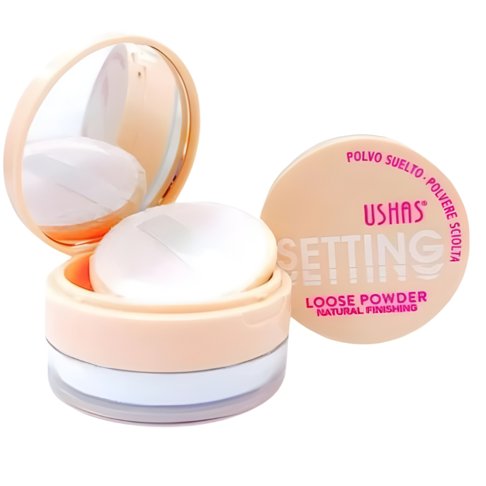 Pudra pulbere pentru fixare machiaj Ushas Natural Finishing – aspect mat si neted