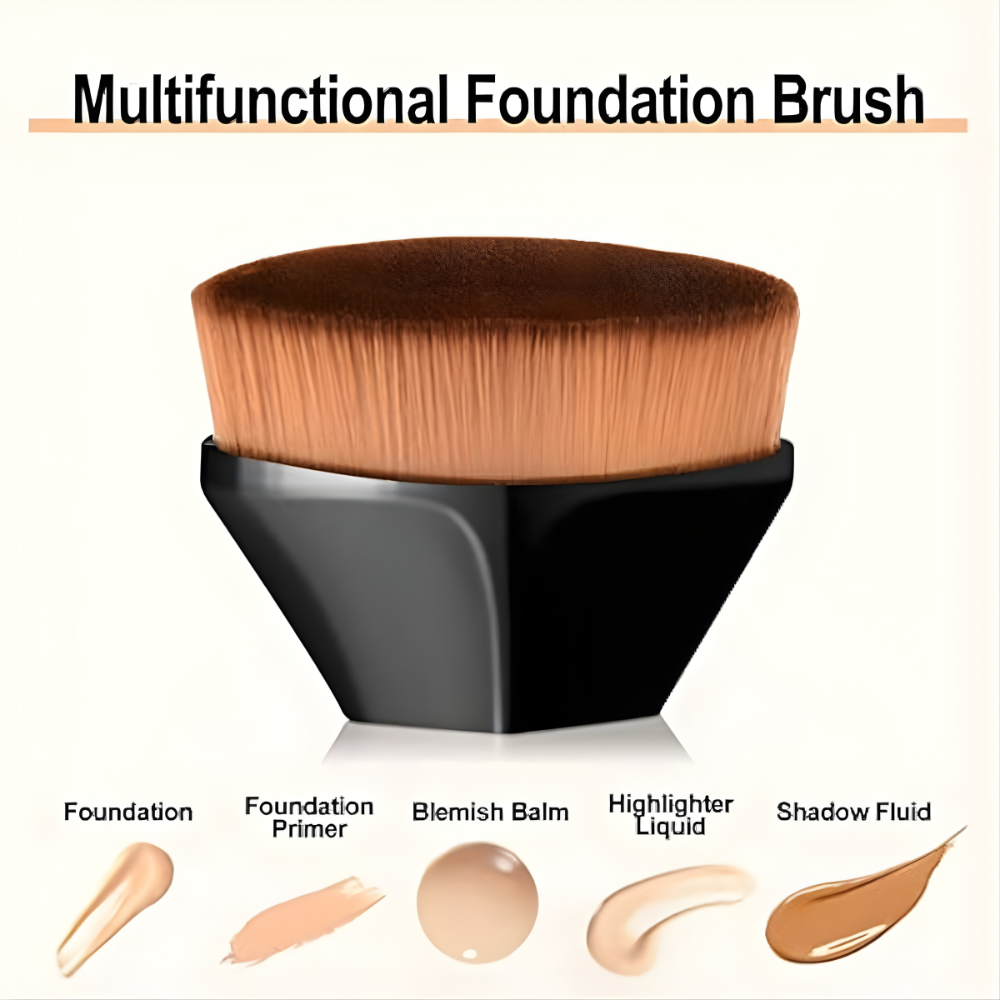 Set pensula kabuki USHAS CT484 retractabila cu cutie protectie pentru aplicare uniforma