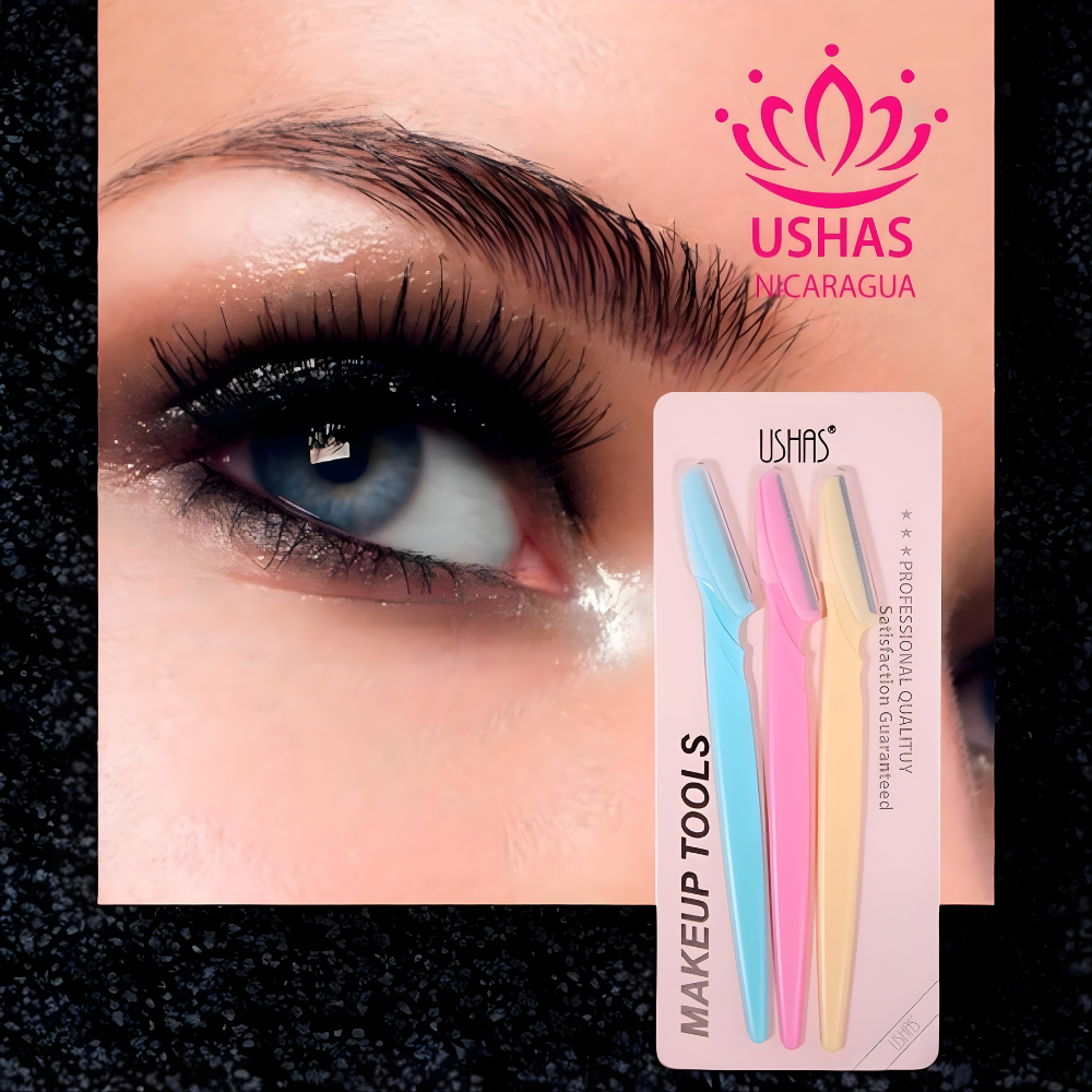 Set 3 Lame pentru Sprancene USHAS – Makeup Tools pentru Definire si Stilizare Precisa