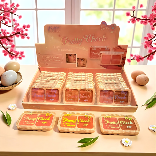 Fard de obraz USHAS Pretty Cheek UF087 – Paleta Compacta, Pigment Intens, Rezistenta Indelungata
