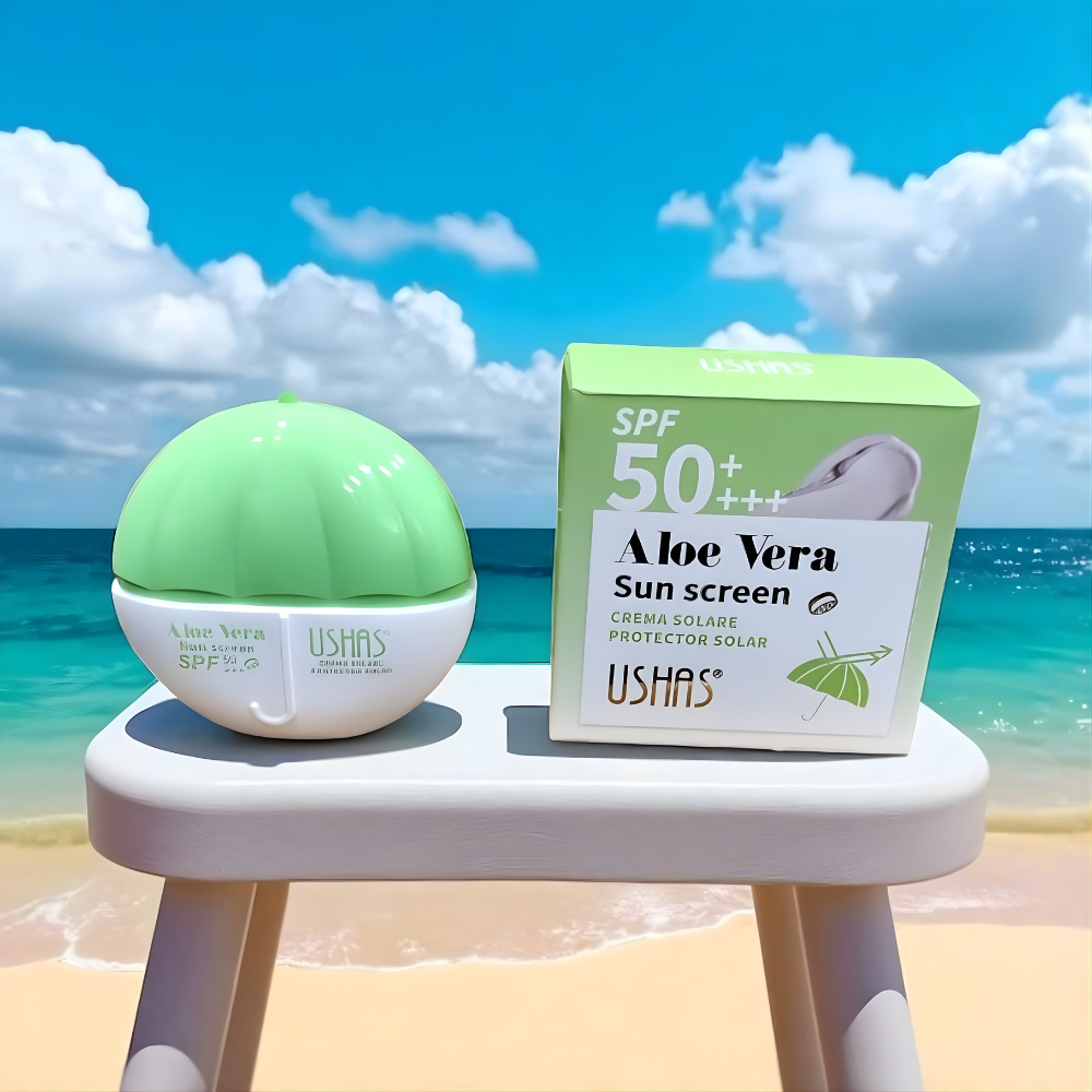 Crema Solara Ushas SPF 50+ cu Aloe Vera – protectie UV ridicata si hidratare