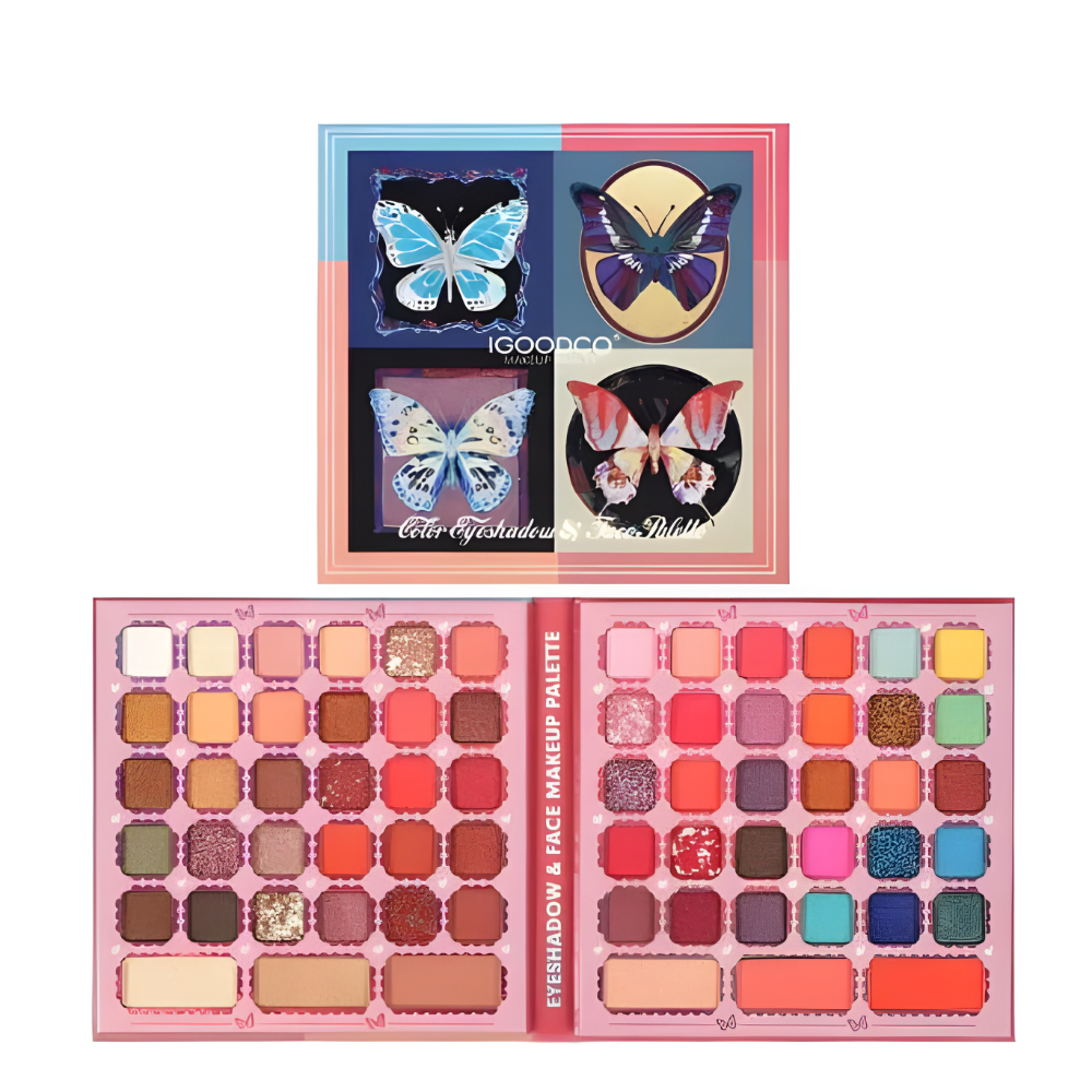 Paleta Fard IGOODCO 60 Culori Ochi + 3 Blush + 3 Iluminator Trusa Machiaj Profesionala