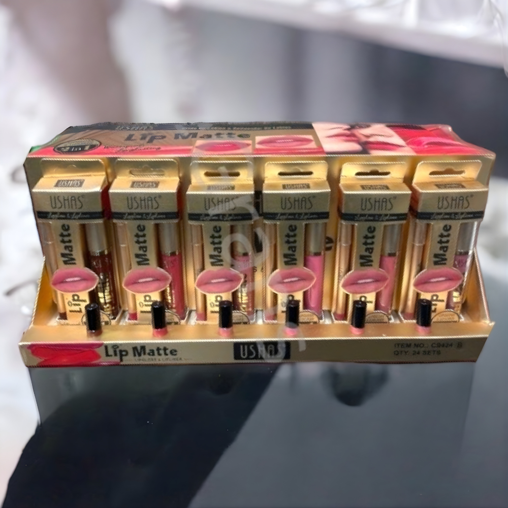 Set Ruj Lichid Mat + Creion Contur USHAS