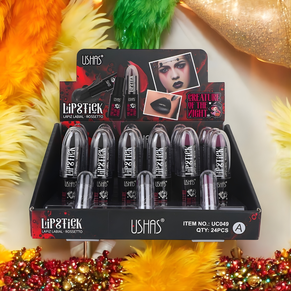 Ruj de buze solid cod UC049 Ushas – colectia dark "Creature of the Night" cu tester inclus