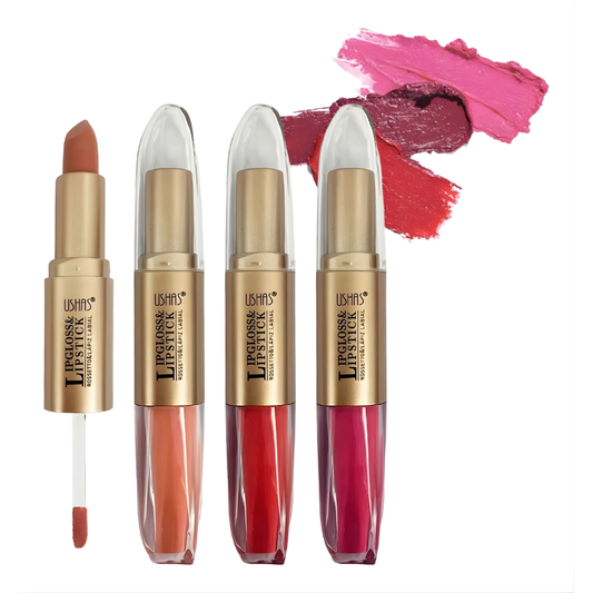 Ruj lichid + ruj solid 2 in 1 pentru buze USHAS