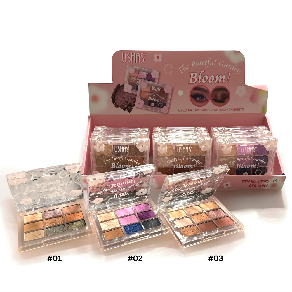 Paleta Farduri de Pleoape Ushas The Peaceful Garden 9 Culori Engros Bloom