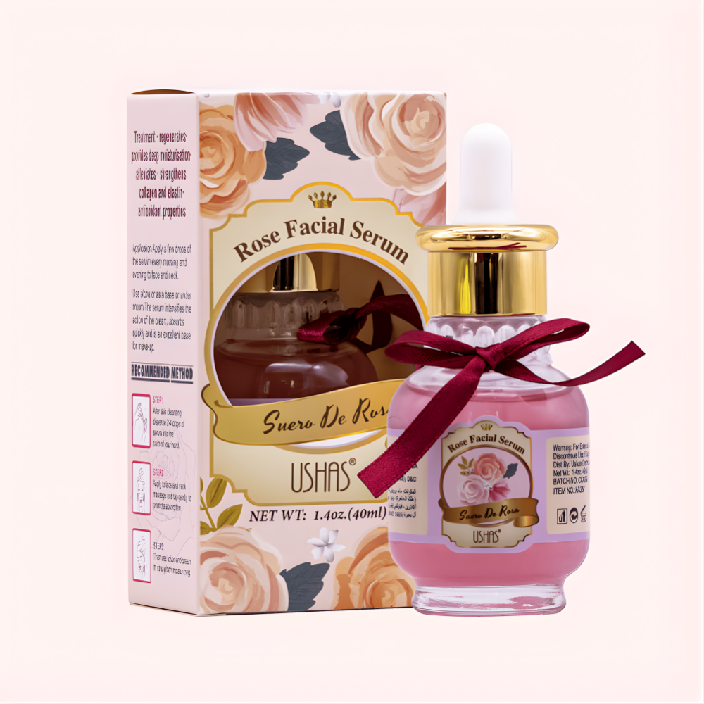 Ser facial cu trandafiri Ushas hidratare profunda fermitate