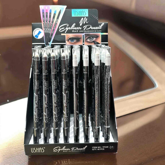 Creion de Ochi Ushas Retractabil 340/1 Negru + Alb – Textura Moale, Precizie si Rezistenta Indelungata