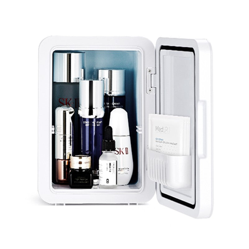 Mini frigider cosmetice, Belvia, dubla functie de incalzire/racire, portabil, 12L, alb