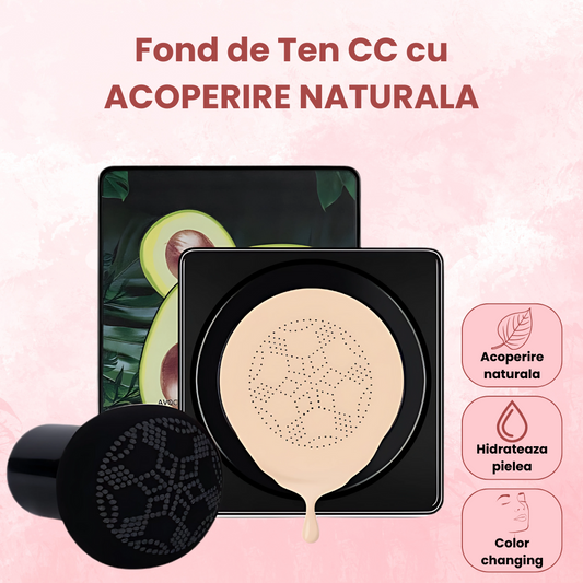 Fond de Ten CC cu Acoperire Naturala + 3 Buretei Machiaj
