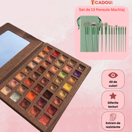 Paleta de farduri cu 40 de culori pigmentate