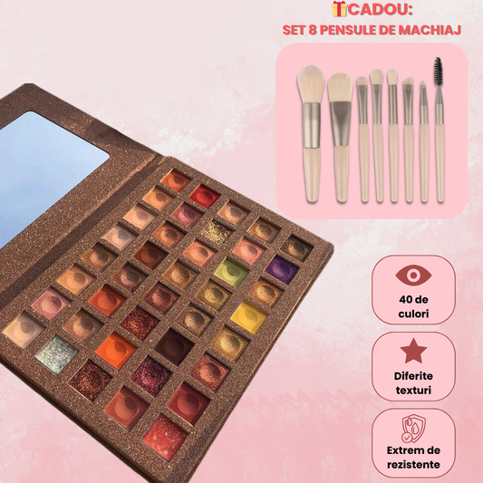 Paleta de farduri cu 40 de culori pigmentate
