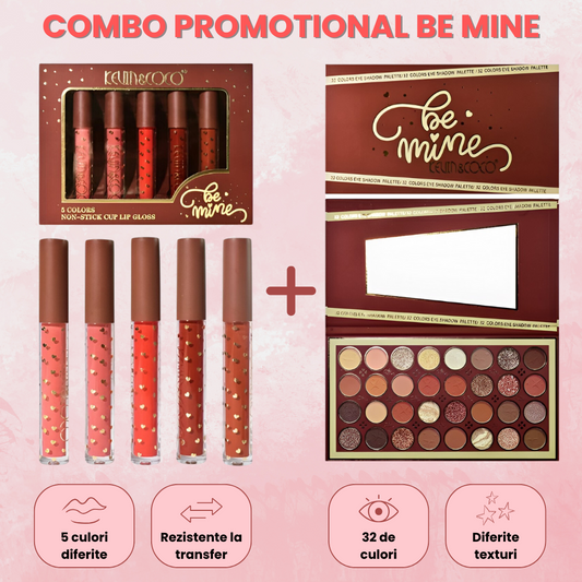 COMBO BeMine - Set 5 rujuri si Trusa de Machiaj