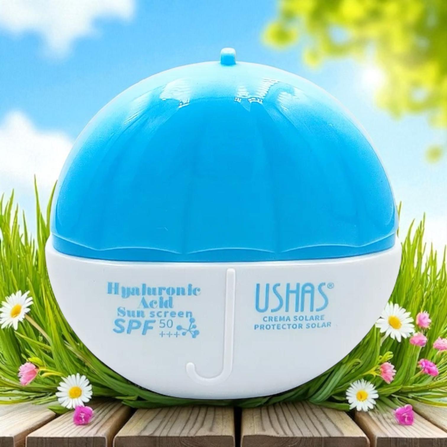 Crema de Protectie Solara Ushas cu Acid Hialuronic SPF 50++ – Hidratare si Protectie UV