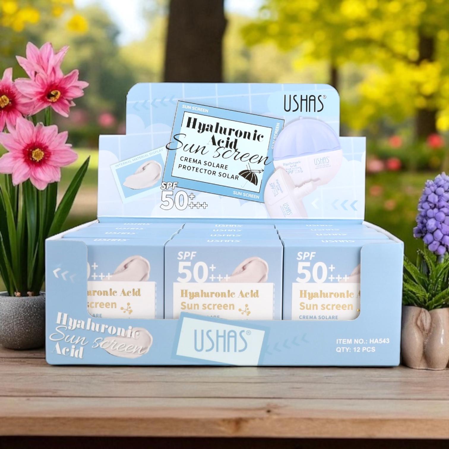 Crema de Protectie Solara Ushas cu Acid Hialuronic SPF 50++ – Hidratare si Protectie UV