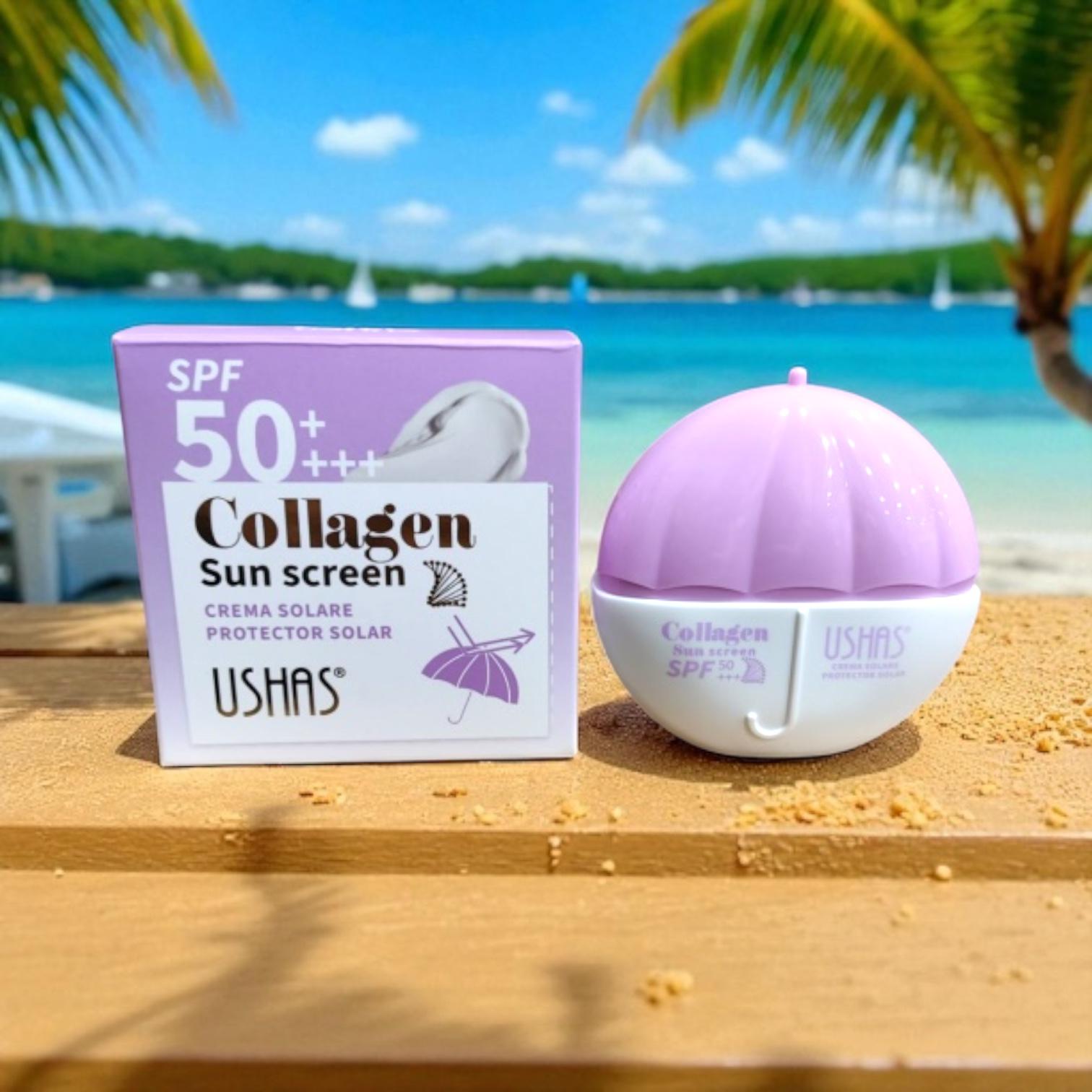 Crema de Protectie Solara Ushas cu Colagen SPF 50++ – Hidratare si Anti-Aging