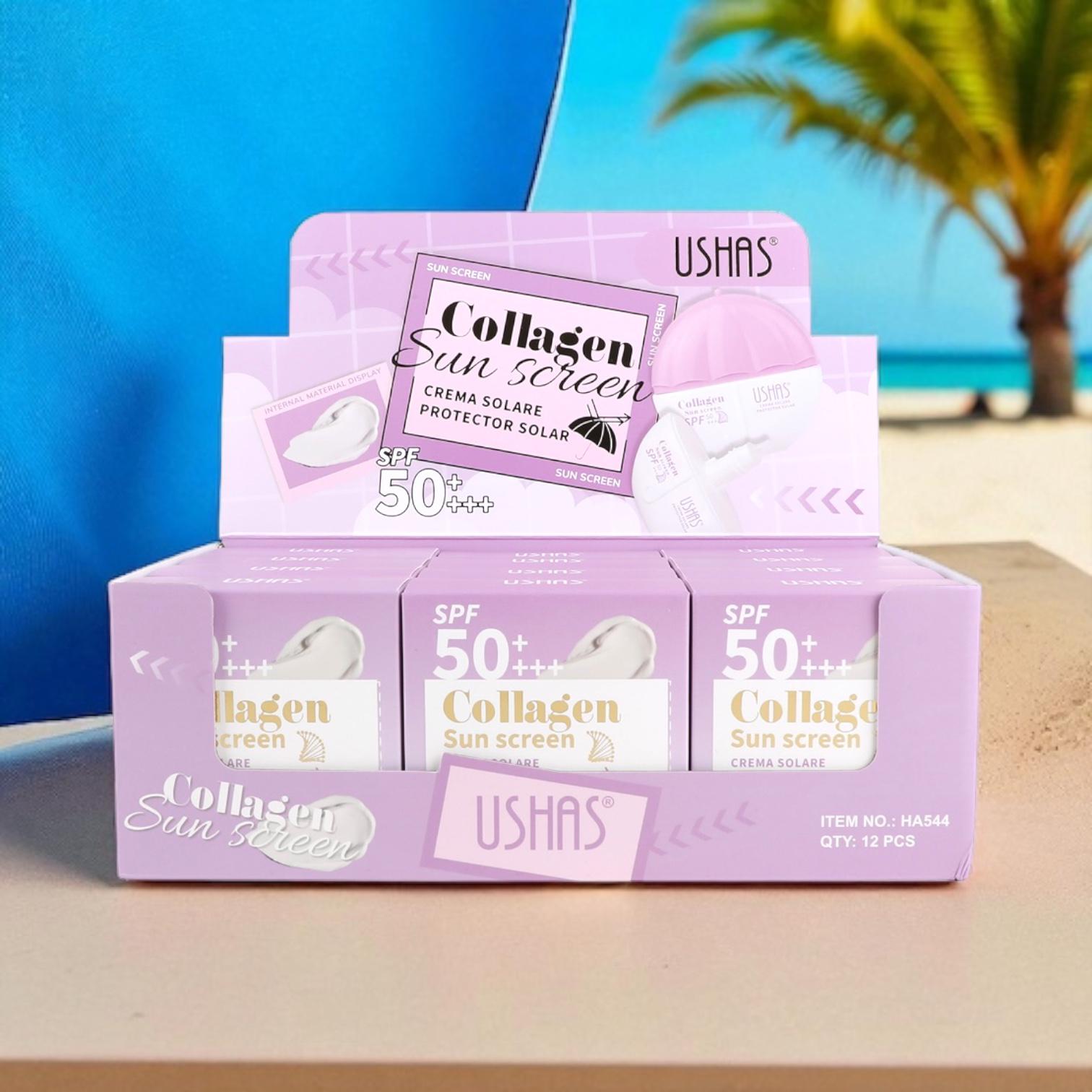 Crema de Protectie Solara Ushas cu Colagen SPF 50++ – Hidratare si Anti-Aging