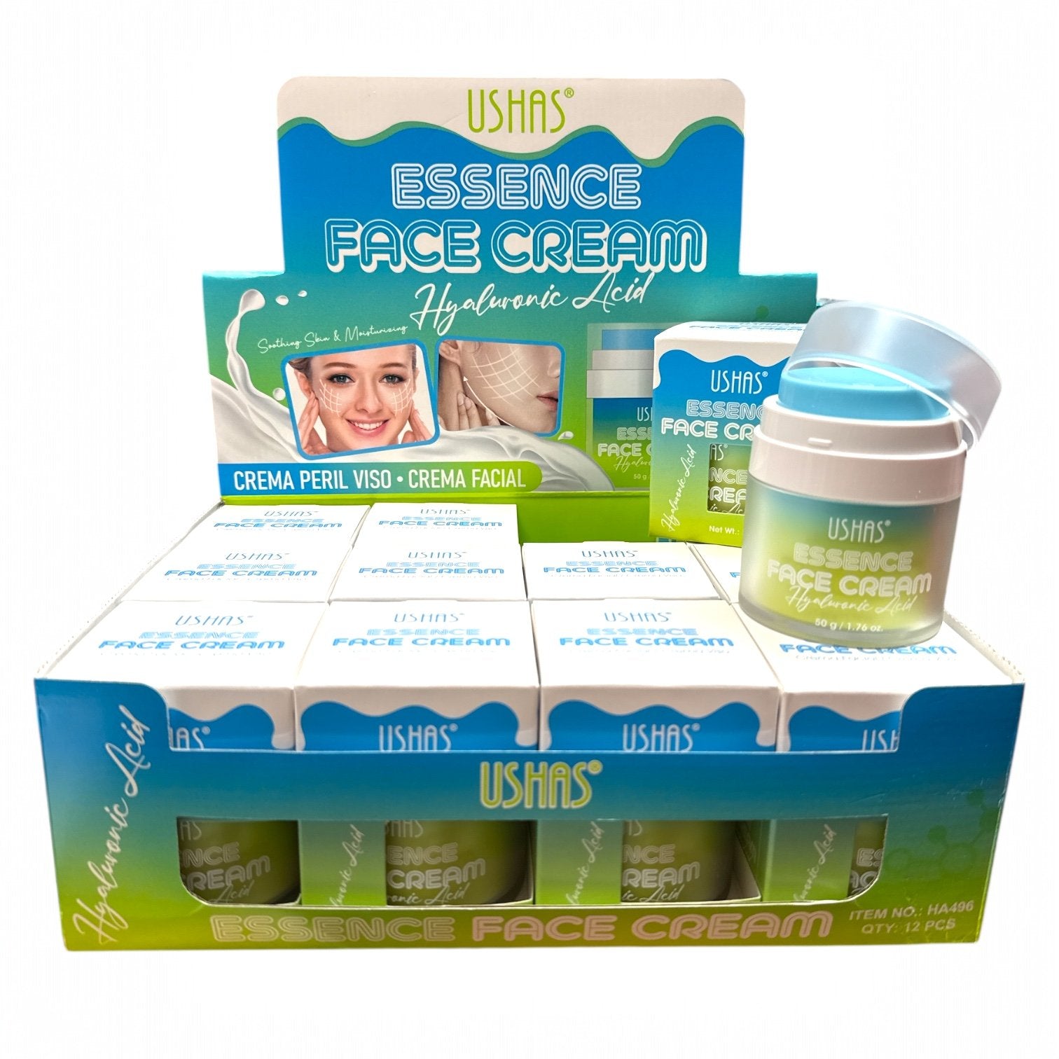 Crema faciala cu acid hialuronic Ushas Essence Face Cream hidratare intensa H4496