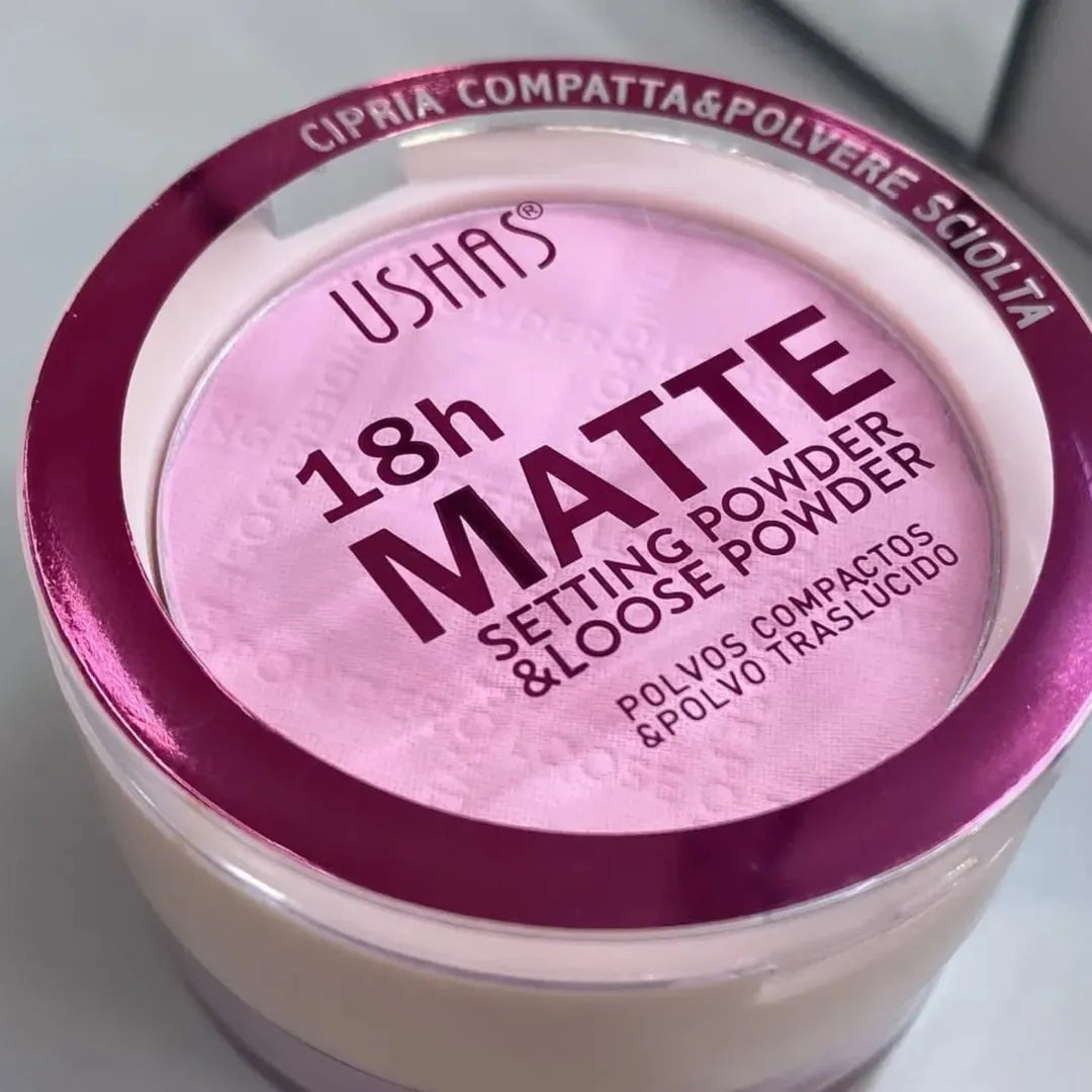 Pudra matifianta 2 in 1 Ushas Matte compacta si pulbere ten uniform