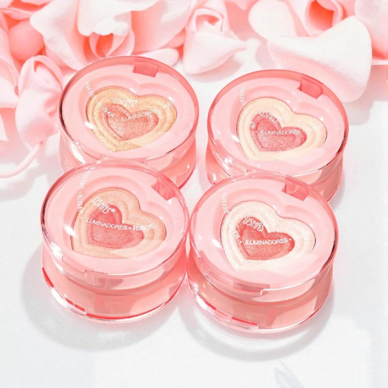 Fard obraz si iluminator Ushas Blush Highlight – Inima