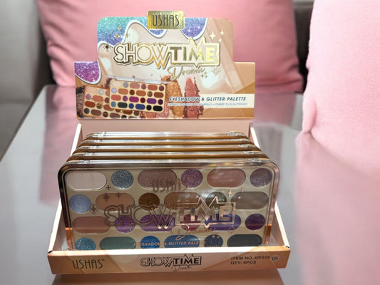 Paleta Farduri de Ochi si Glitter Ushas Showtime UF019 Machiaj Complet