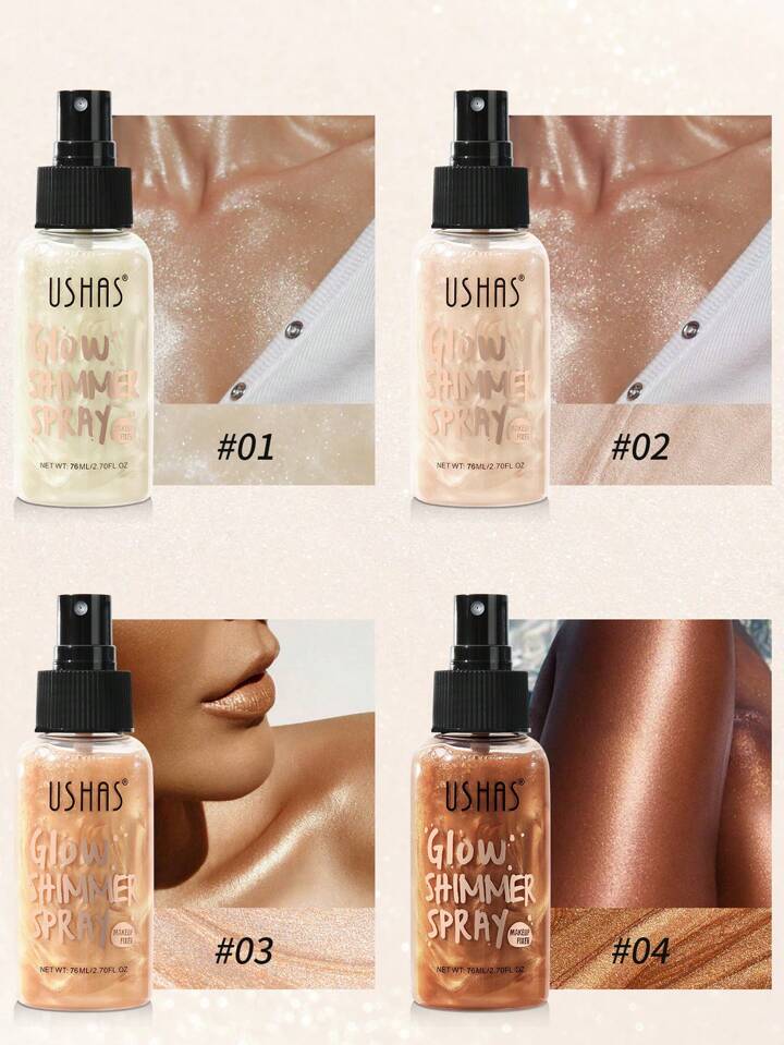 Spray iluminator fata si corp Ushas Glow Shimmer stralucire naturala
