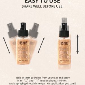 Spray iluminator fata si corp Ushas Glow Shimmer stralucire naturala