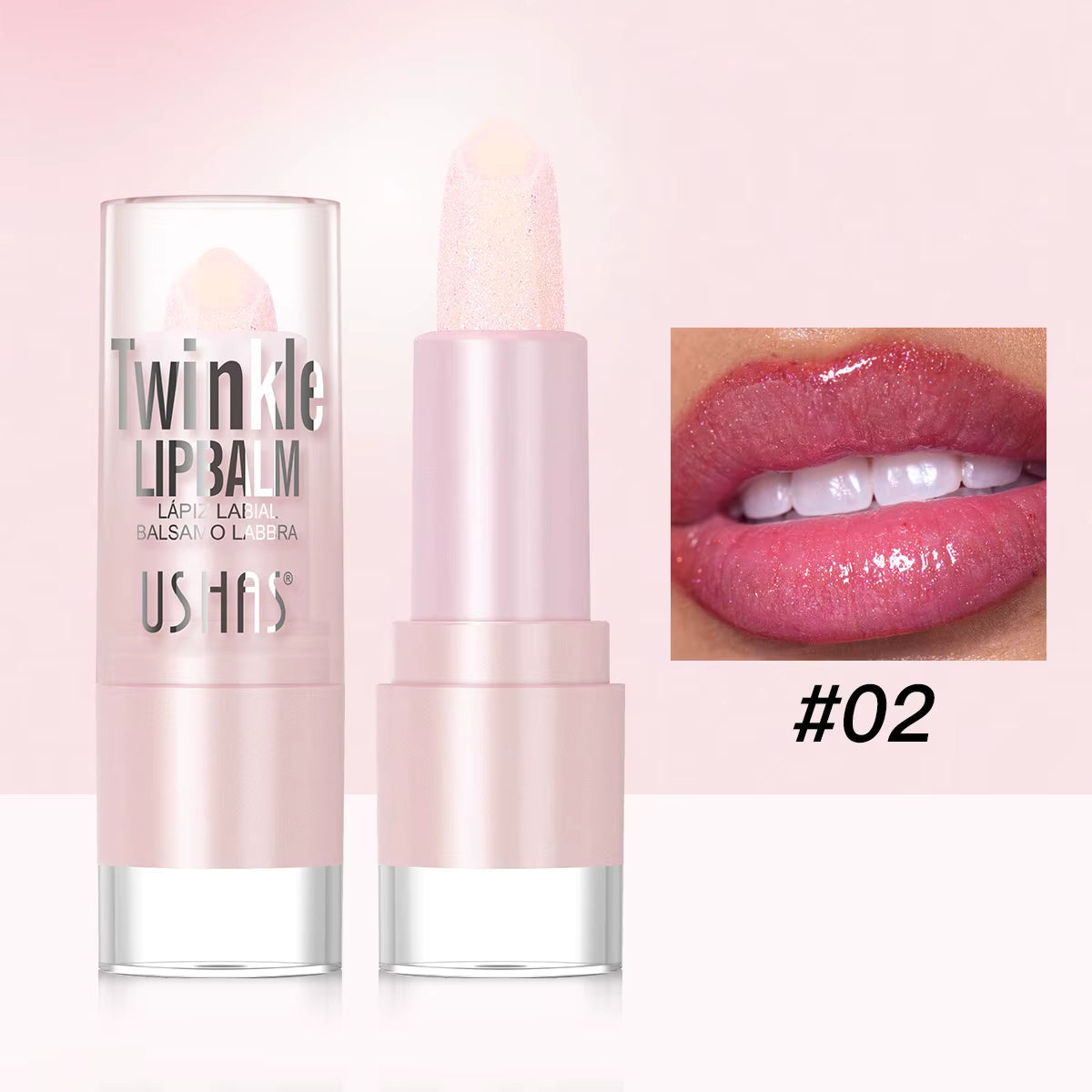 Balsam de buze stralucitor Ushas Twinkle Lip Balm engros hidratant si lucios