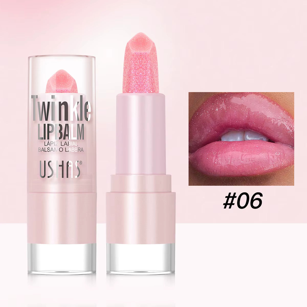 Balsam de buze stralucitor Ushas Twinkle Lip Balm engros hidratant si lucios