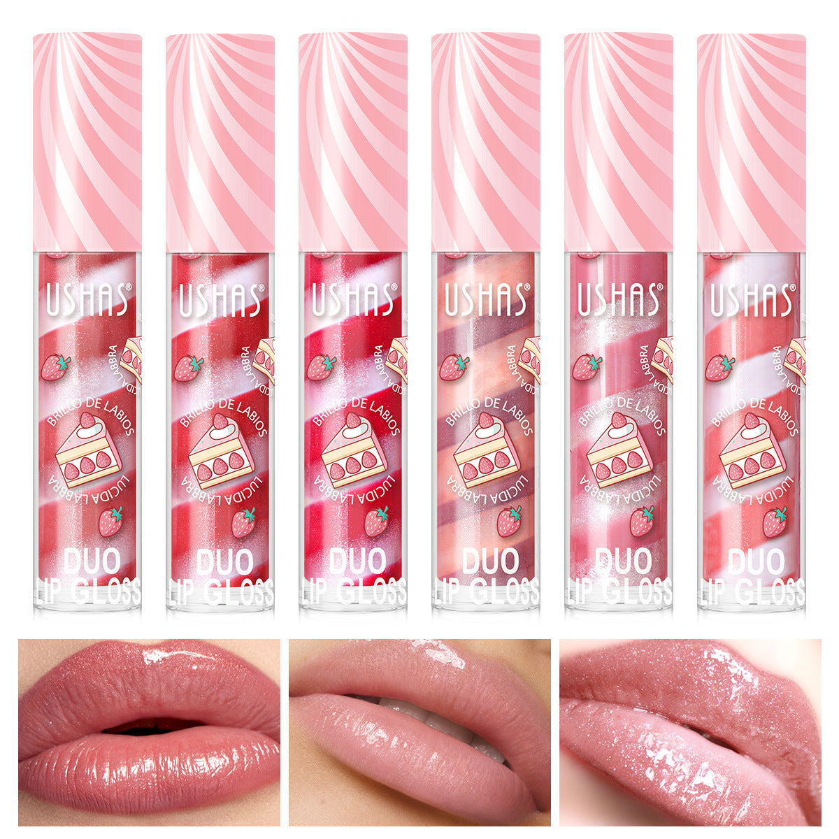 Luciu de buze USHAS Duo Lip Gloss UC075B – Efect Intens si Stralucire de Durata
