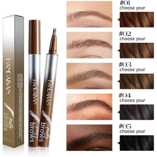 Handaiyan 4 Tip Eyebrow Pen creion sprancene 4 puncte rezistent culori mixte
