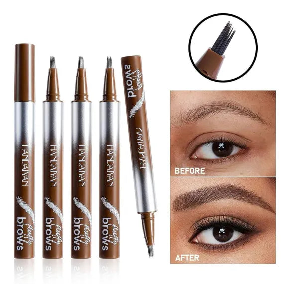 Handaiyan 4 Tip Eyebrow Pen creion sprancene 4 puncte rezistent culori mixte