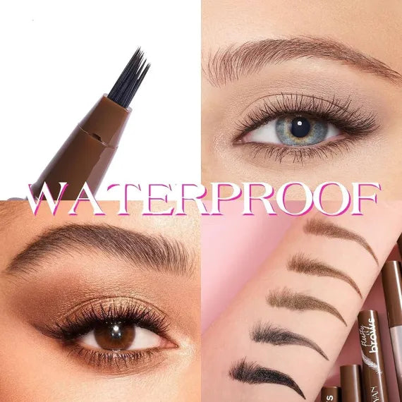 Handaiyan 4 Tip Eyebrow Pen creion sprancene 4 puncte rezistent culori mixte