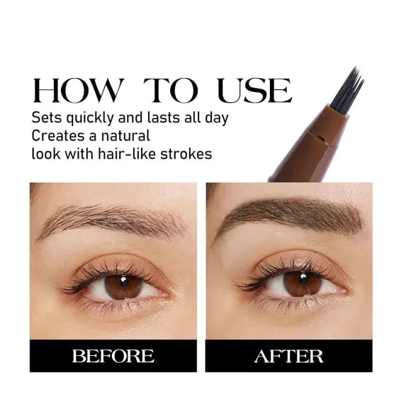 Handaiyan 4 Tip Eyebrow Pen creion sprancene 4 puncte rezistent culori mixte