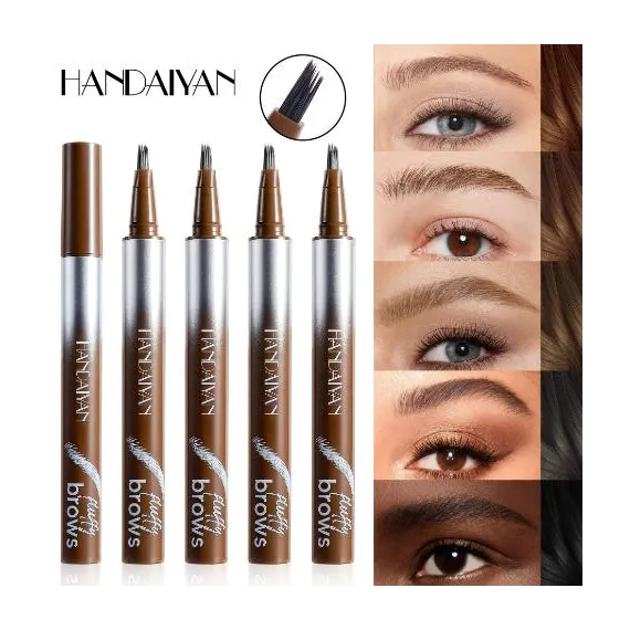 Handaiyan 4 Tip Eyebrow Pen creion sprancene 4 puncte rezistent culori mixte