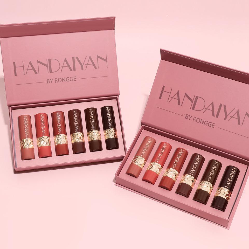 Set 6 Rujuri Mate Handaiyan - Culori Mixte, Intens Pigmentate, Rezistenta Indelungata