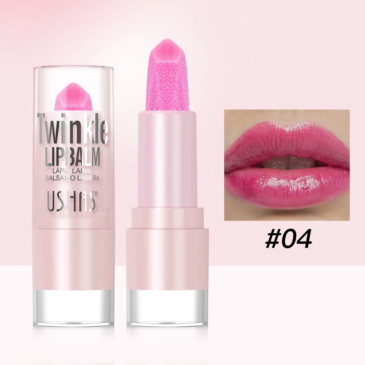 Balsam de buze stralucitor Ushas Twinkle Lip Balm engros hidratant si lucios