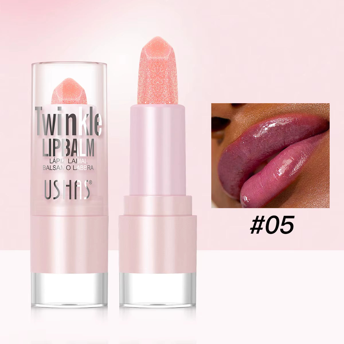 Balsam de buze stralucitor Ushas Twinkle Lip Balm engros hidratant si lucios