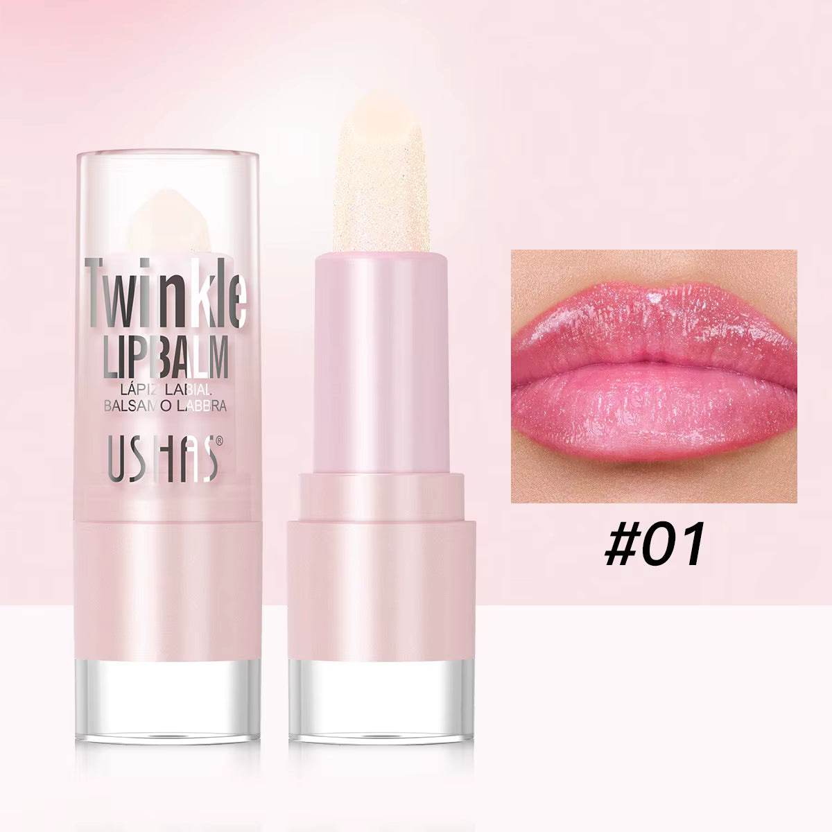 Balsam de buze stralucitor Ushas Twinkle Lip Balm engros hidratant si lucios
