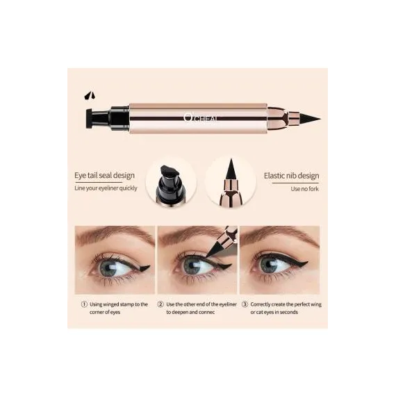Tus cu Stampila si Eyeliner 2 Ocheal 170 Negru Rezistent la Apa