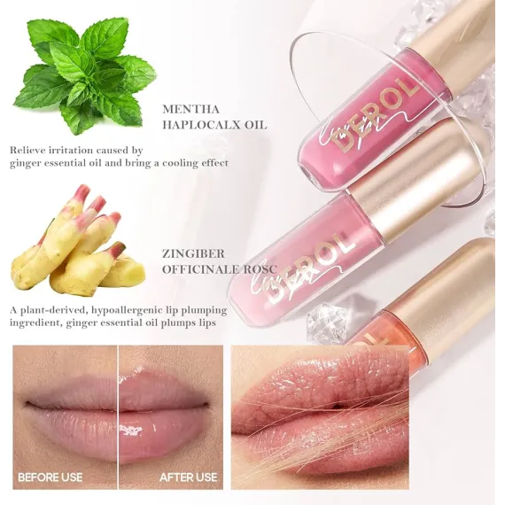 Luciu Lip Gloss pentru Volum DEROL Buze Pline si Stralucitoare