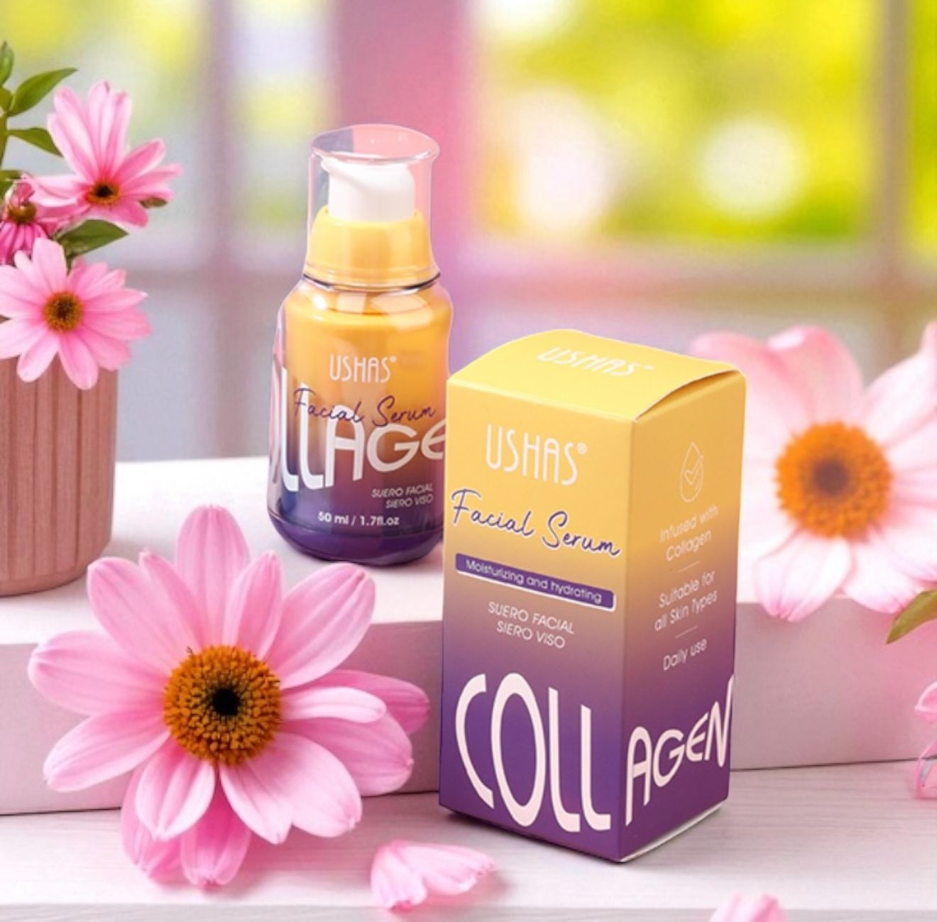 Ser Facial cu Colagen Ushas – Hidratare si Fermitate