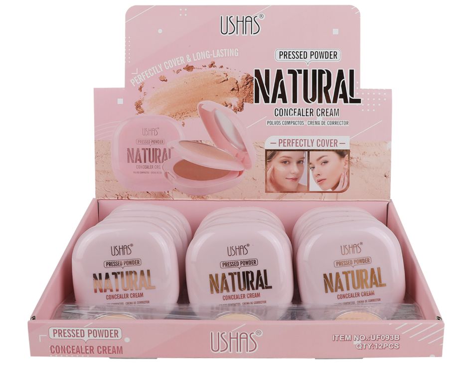 Pudra Compacta Ushas Natural cu Oglinda si Buretel – finish mat si uniform