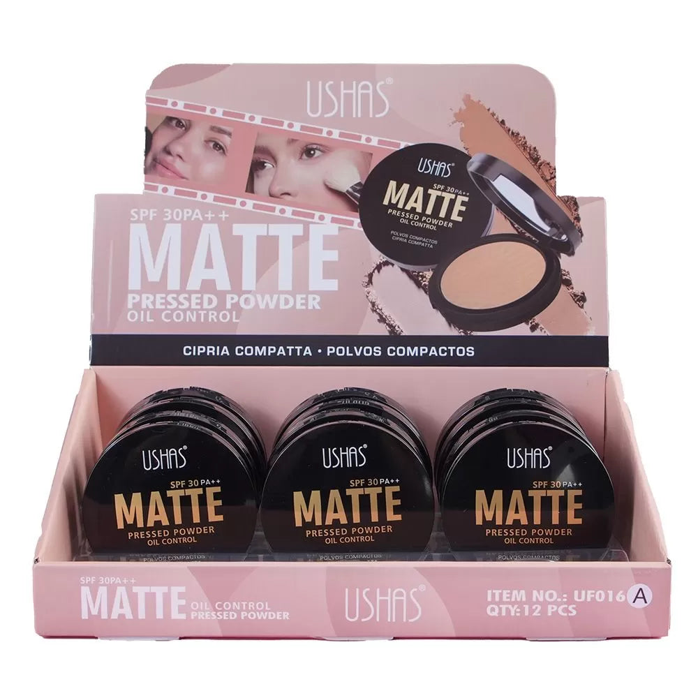 Pudra Compacta Matifianta USHAS + Oglinda + Burete SPF 30