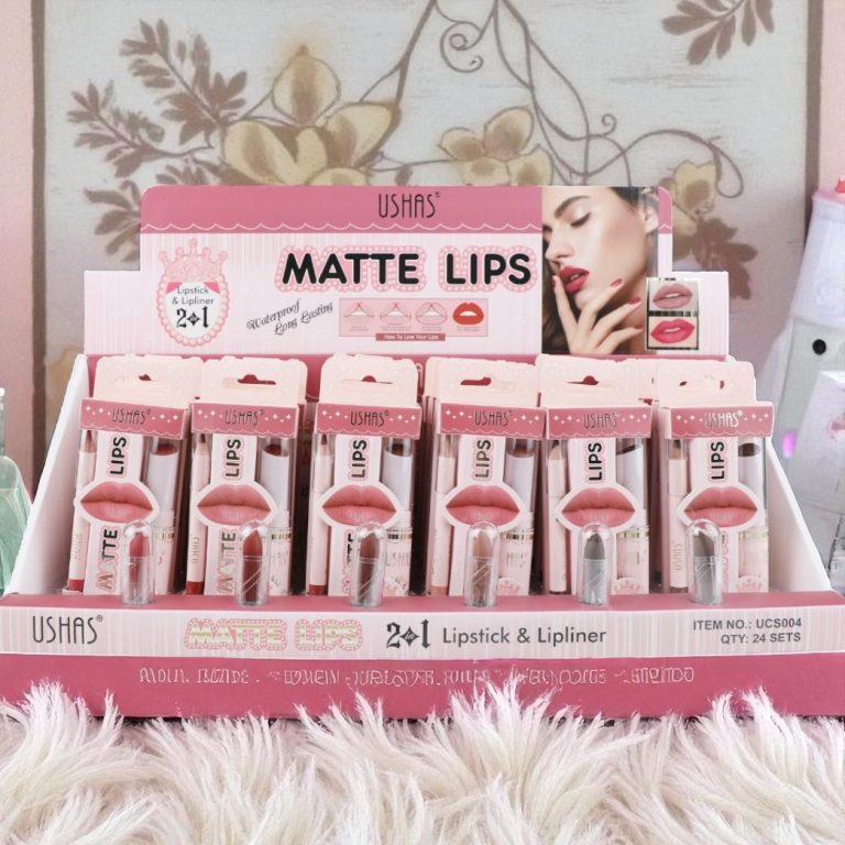 Ruj si creion contur buze Ushas Matte Lips 2 in 1
