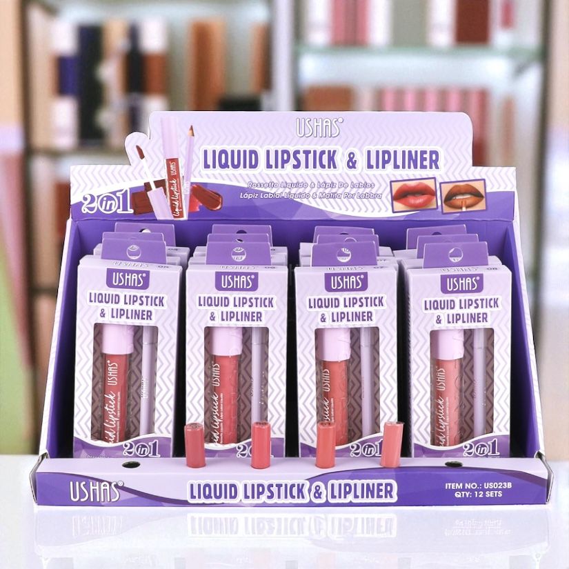 Ruj lichid + creion contur buze Ushas Liquid Lipstick & Lipliner 2 in 1